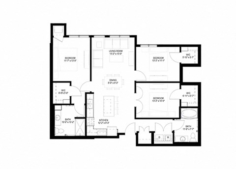 2 Bedroom Floor Plan at The Legends of Spring Lake Park 55+ Living, Spring Lake Park, MN 55432